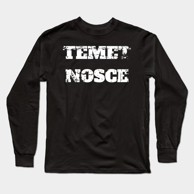 TEMET NOSCE (KNOW THYSELF) Long Sleeve T-Shirt by DMcK Designs